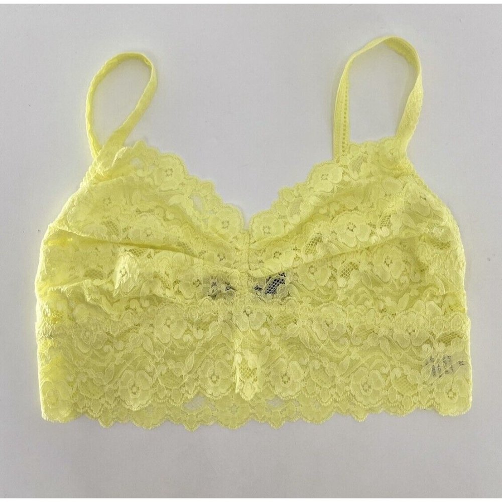 By Together You & I Women’s Sunny Yellow Bralette‎ Lacy Top Size Medium